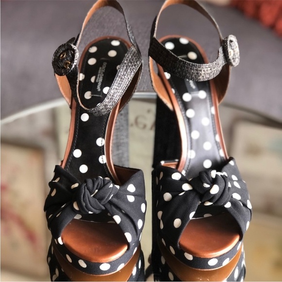 Dolce & Gabbana polka dot sandals pumps high heels 37 - Picture 16 of 16